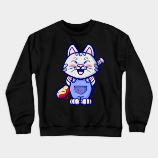 Psycho Cat: Unleashing Crazed Cuteness with a Vengeful Meow Crewneck Sweatshirt